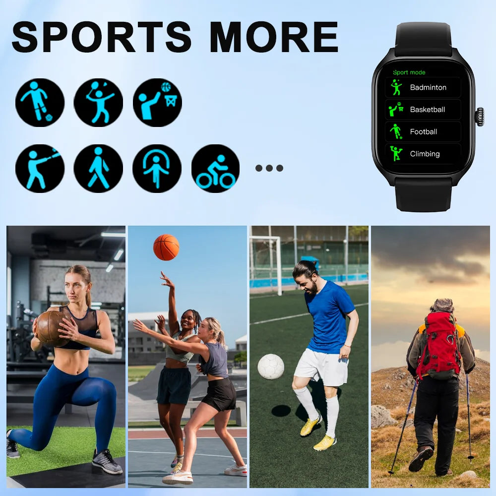 Montres connectées LAXASFIT H9 et H6 – Appels via le cadran – Suivi des calories – Surveillance de la fréquence cardiaque et de l'oxygène dans le sang – Montre intelligente Bluetooth