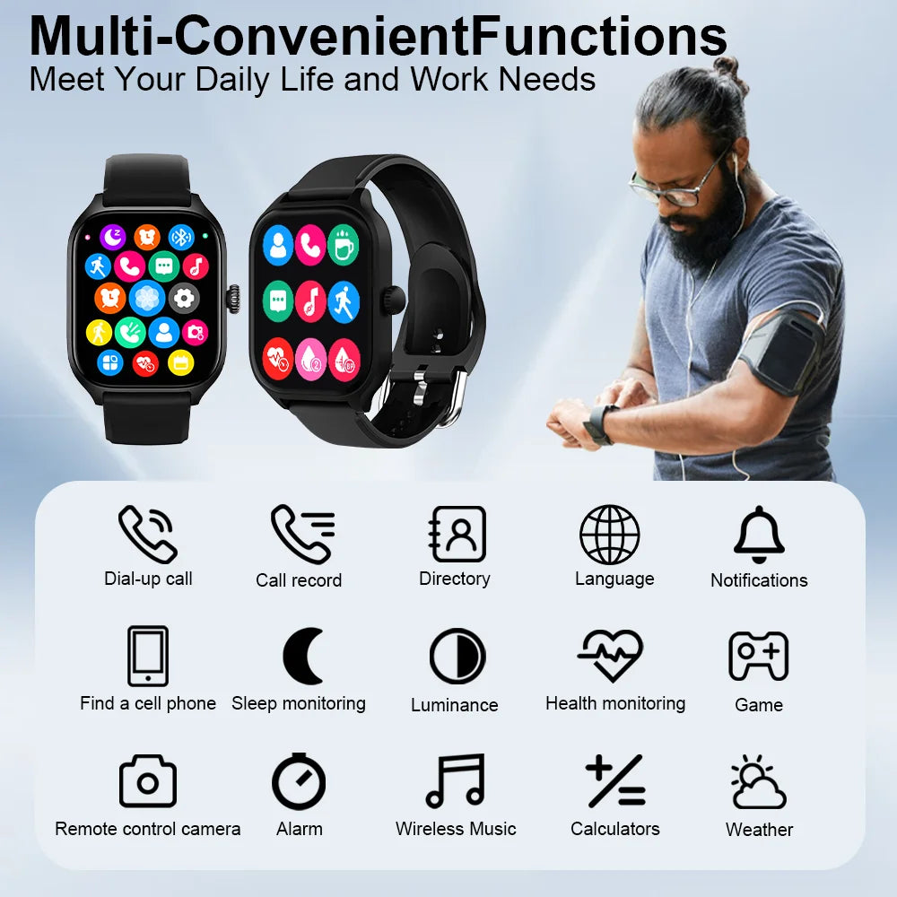 Montres connectées LAXASFIT H9 et H6 – Appels via le cadran – Suivi des calories – Surveillance de la fréquence cardiaque et de l'oxygène dans le sang – Montre intelligente Bluetooth