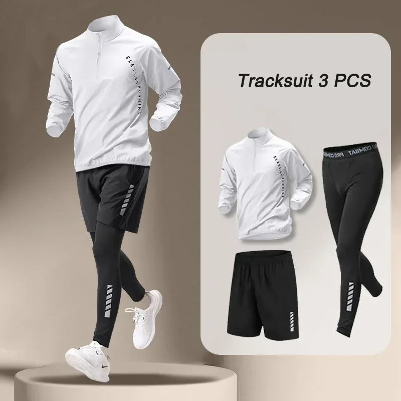 Ensemble été 2025 pour homme – Veste à séchage rapide – 1 à 4 pièces – Tenue de fitness extérieure – Ensemble de course – Pantalon de jogging de sport – Vêtements d'entraînement – Tenue de sport