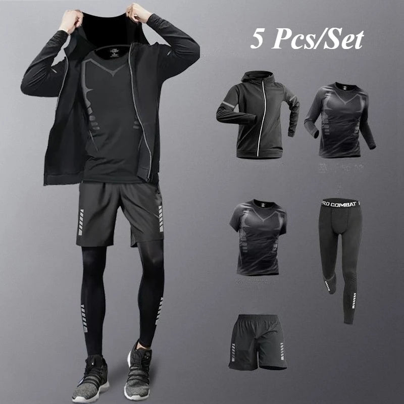 Ensemble de sport de course respirant pour homme – Vêtements de fitness – Toutes saisons – Tenue professionnelle pour le jogging matinal – Séchage rapide – Entraînement