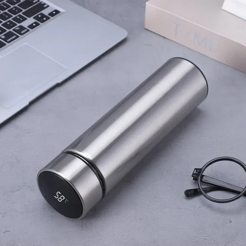 Bouteille thermos intelligente 500 ml avec affichage de température – Gourde de sport, tasse isotherme pour voiture – Garde au chaud et au froid – Mug thermique à vide