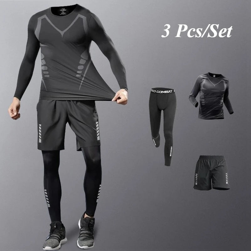 Ensemble de sport de course respirant pour homme – Vêtements de fitness – Toutes saisons – Tenue professionnelle pour le jogging matinal – Séchage rapide – Entraînement