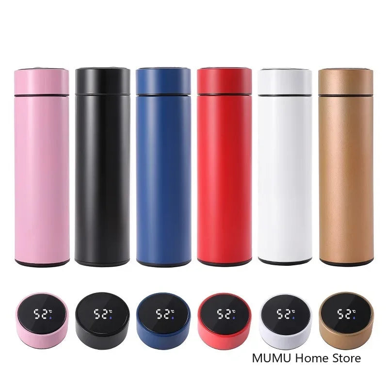 Bouteille thermos intelligente 500 ml avec affichage de température – Gourde de sport, tasse isotherme pour voiture – Garde au chaud et au froid – Mug thermique à vide