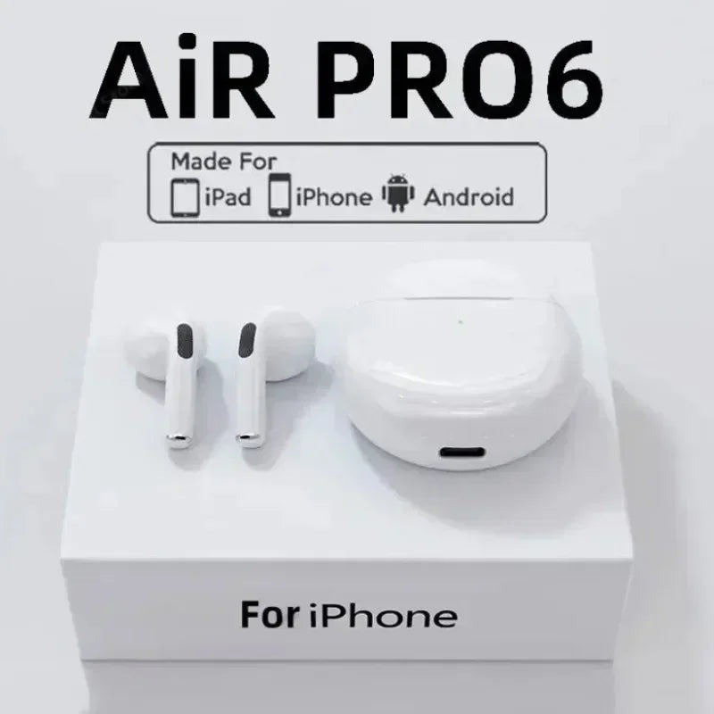 Écouteurs Bluetooth Pro 6 TWS – Casque sans fil Bluetooth – Écouteurs à réduction de bruit avec micro – Pro6 – Casque sans fil pour iPhone