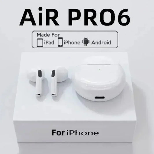 Écouteurs Bluetooth Pro 6 TWS – Casque sans fil Bluetooth – Écouteurs à réduction de bruit avec micro – Pro6 – Casque sans fil pour iPhone