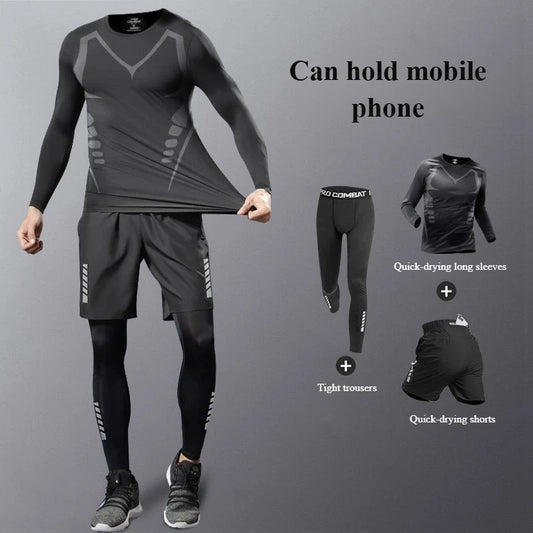 Ensemble de sport de course respirant pour homme – Vêtements de fitness – Toutes saisons – Tenue professionnelle pour le jogging matinal – Séchage rapide – Entraînement