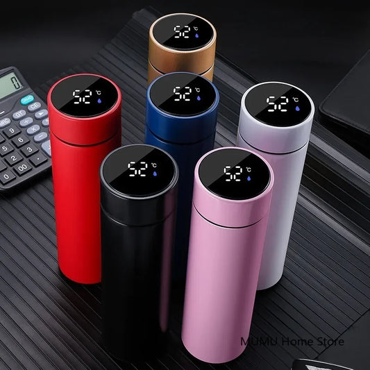 Bouteille thermos intelligente 500 ml avec affichage de température – Gourde de sport, tasse isotherme pour voiture – Garde au chaud et au froid – Mug thermique à vide