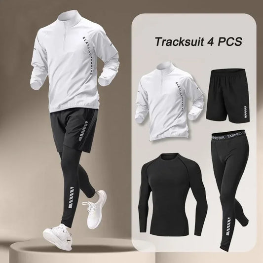 Ensemble été 2025 pour homme – Veste à séchage rapide – 1 à 4 pièces – Tenue de fitness extérieure – Ensemble de course – Pantalon de jogging de sport – Vêtements d'entraînement – Tenue de sport