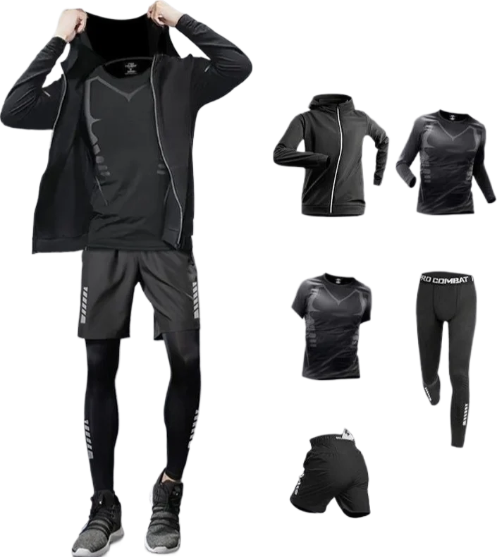 Ensemble de sport de course respirant pour homme – Vêtements de fitness – Toutes saisons – Tenue professionnelle pour le jogging matinal – Séchage rapide – Entraînement