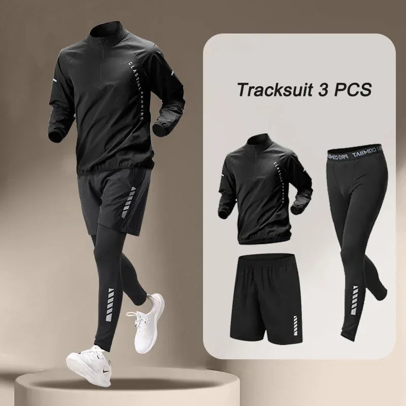 Ensemble été 2025 pour homme – Veste à séchage rapide – 1 à 4 pièces – Tenue de fitness extérieure – Ensemble de course – Pantalon de jogging de sport – Vêtements d'entraînement – Tenue de sport