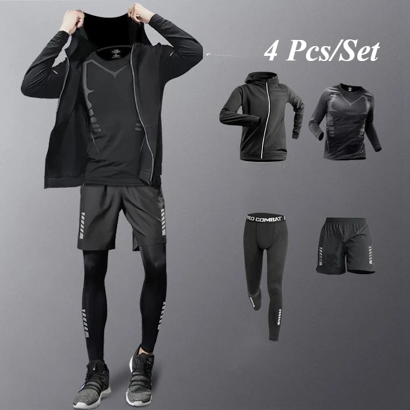 Ensemble de sport de course respirant pour homme – Vêtements de fitness – Toutes saisons – Tenue professionnelle pour le jogging matinal – Séchage rapide – Entraînement